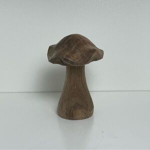 Rustic Brown Wooden Mushroom Toadstool Sculpture